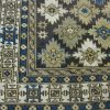 4′ x 5′ Caucasian Navy & Ivory Geometric Kazak Rug – Traditional Wool - 3 4′ x 5′ Caucasian Navy & Ivory Geometric Kazak Rug – Traditional Wool