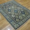 4′ x 5′ Caucasian Navy & Ivory Geometric Kazak Rug – Traditional Wool - 5 4′ x 5′ Caucasian Navy & Ivory Geometric Kazak Rug – Traditional Wool