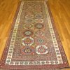 4′ x 10′ Caucasian Kazak Brick Red Geometric Runner Rug – Traditional Wool
