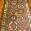 4′ x 10′ Caucasian Kazak Brick Red Geometric Runner Rug – Traditional Wool
