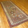4′ x 10′ Caucasian Kazak Brick Red Geometric Runner Rug – Traditional Wool