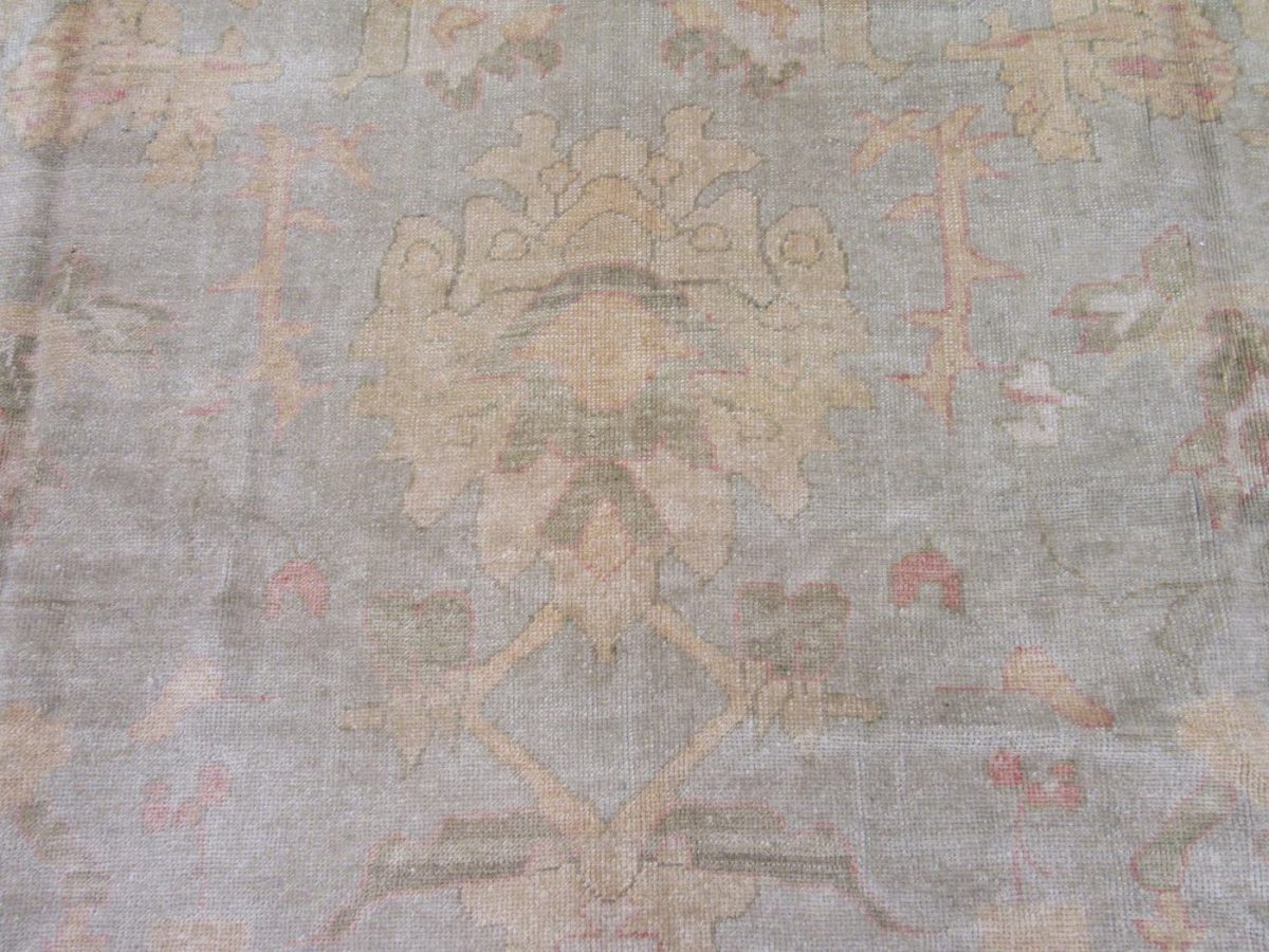 13′ x 17′ Vintage Turkish Oushak Pale Blue – Traditional Hand Knotted Wool
