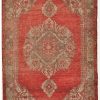 5′ x 8′ Red Fine Hand-Knotted Turkish Oushak Rug – Traditional Transitional Wool