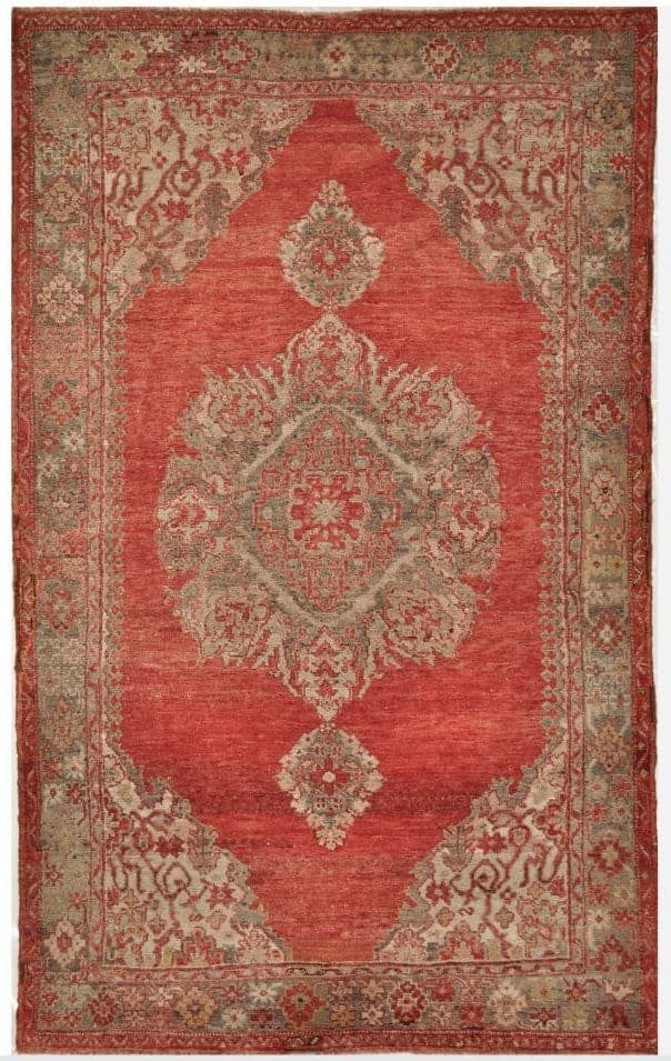 5′ x 8′ Red Fine Hand-Knotted Turkish Oushak Rug – Traditional Transitional Wool 5′ x 8′ Red Fine Hand-Knotted Turkish Oushak Rug – Traditional Transitional Wool
