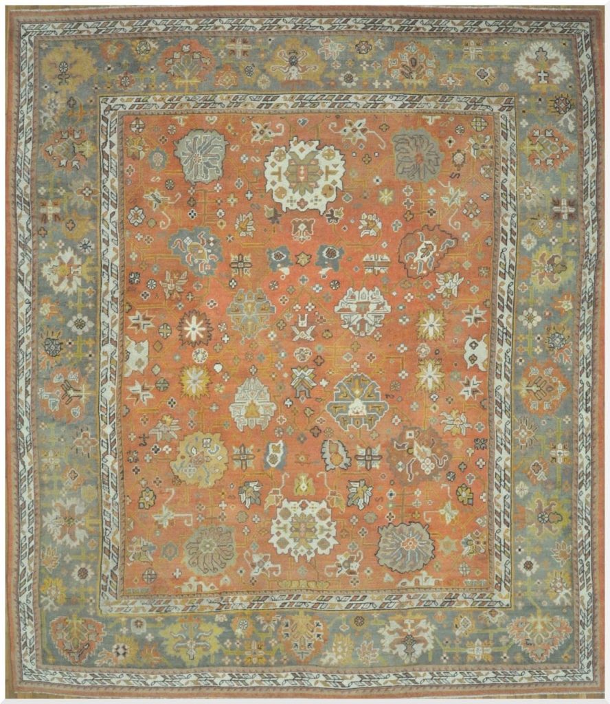 14′ x 17′ Terracotta Fine Hand-Knotted Turkish Antique Oushak Rug – Traditional Wool
