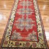 5′ x 11′ Red Fine Hand-Knotted Turkish Oushak Runner – Traditional Wool