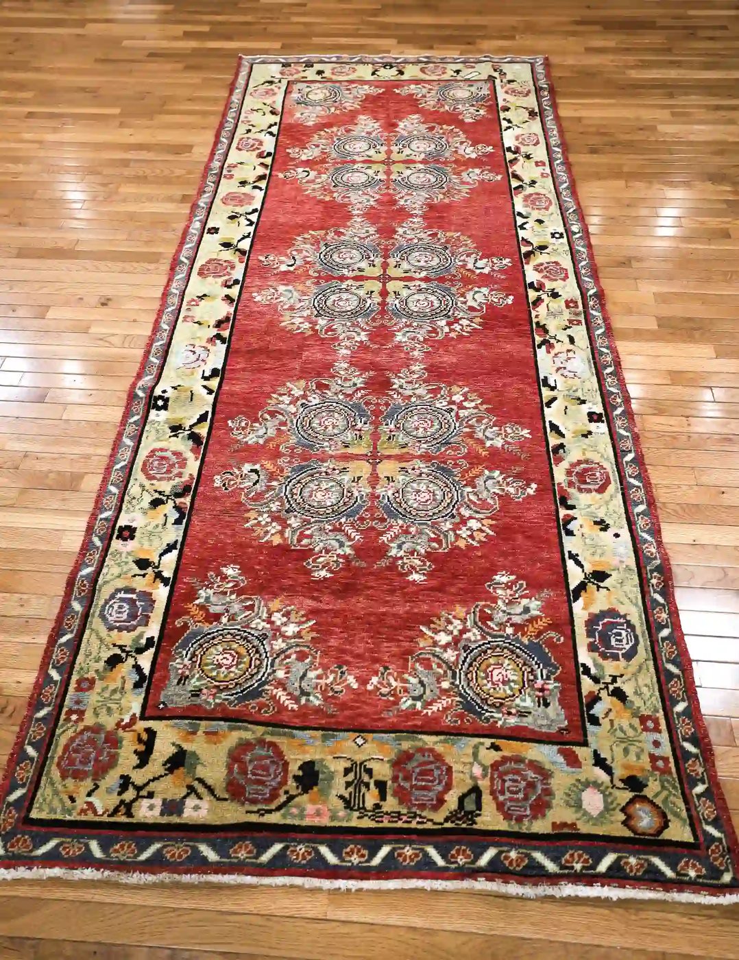5′ x 11′ Red Fine Hand-Knotted Turkish Oushak Runner – Traditional Wool
