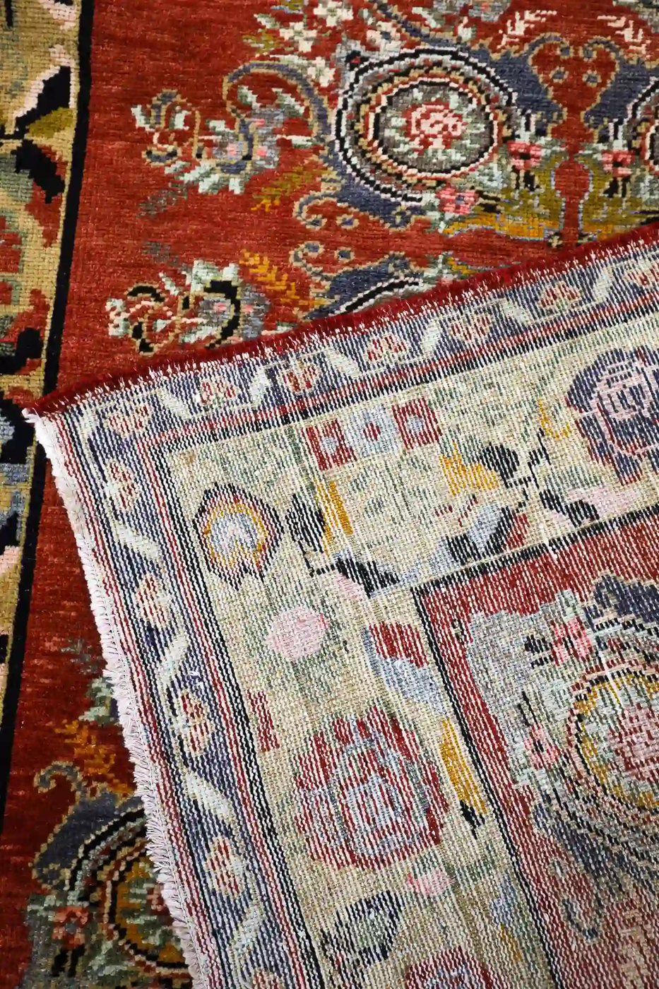 5′ x 11′ Red Fine Hand-Knotted Turkish Oushak Runner – Traditional Wool