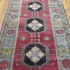 5′ x 13′ Red Triple Medallion Turkish Oushak Runner Rug – Traditional Wool