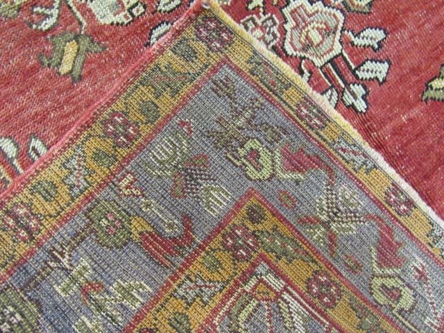 5′ x 12′ Vintage Red Triple Medallion Turkish Oushak Runner Rug – Traditional Wool