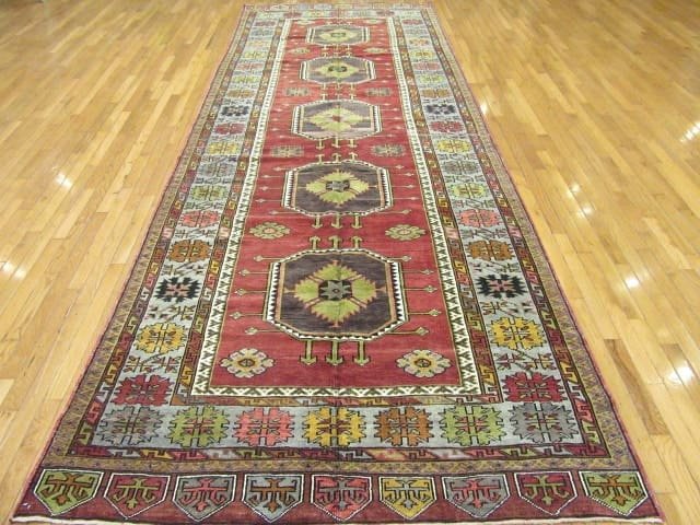 5′ x 14′ Red Fine Hand-Knotted Vintage Turkish Anatolian Runner – Traditional Wool
