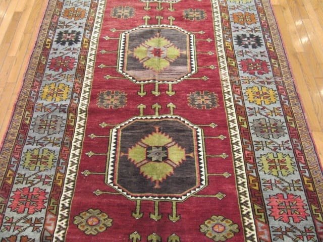 5′ x 14′ Red Fine Hand-Knotted Vintage Turkish Anatolian Runner – Traditional Wool