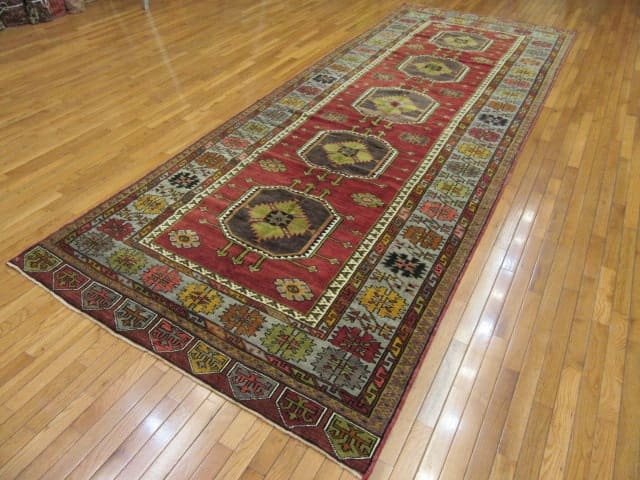 5′ x 14′ Red Fine Hand-Knotted Vintage Turkish Anatolian Runner – Traditional Wool