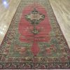 5′ x 12′ Red Anatolian Single Medallion Turkish Runner Rug – Traditional Wool