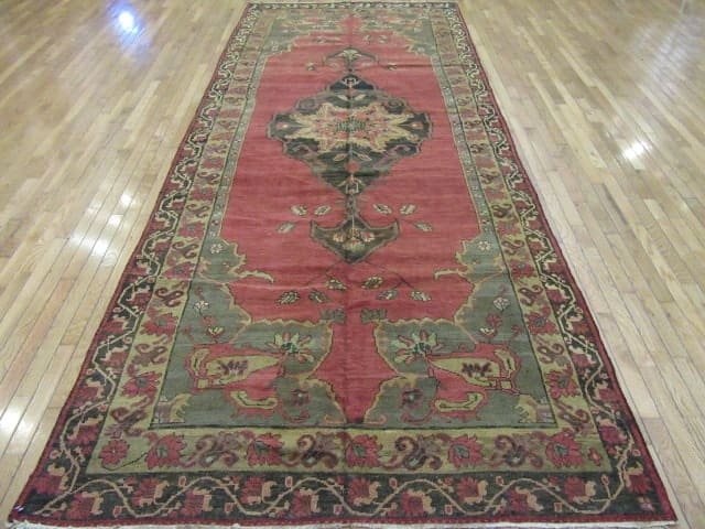 5′ x 12′ Red Anatolian Single Medallion Turkish Runner Rug – Traditional Wool