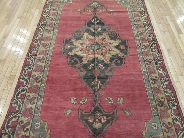 5′ x 12′ Red Anatolian Single Medallion Turkish Runner Rug – Traditional Wool