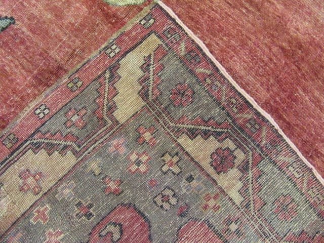 5′ x 12′ Vintage Red Medallion Turkish Oushak Rug – Traditional Wool