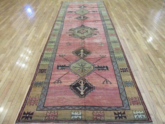 5′ x 13′ Rust Turkish Oushak Tribal Runner Rug – Hand-Knotted Wool