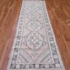 3′ x 10′ Vintage Turkish Oushak Ivory Gray Medallion Runner Rug – Transitional Wool