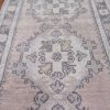3′ x 10′ Vintage Turkish Oushak Ivory Gray Medallion Runner Rug – Transitional Wool