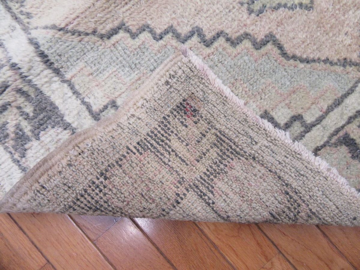 3′ x 10′ Vintage Turkish Oushak Ivory Gray Medallion Runner Rug – Transitional Wool