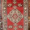 4′ x 11′ Red Fine Hand-Knotted Vintage Turkish Oushak Runner – Traditional Wool