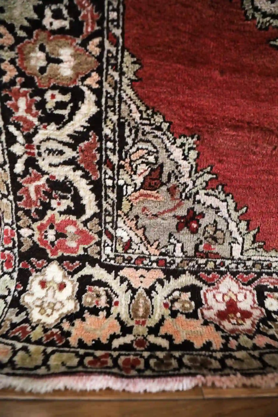 4′ x 11′ Red Fine Hand-Knotted Vintage Turkish Oushak Runner – Traditional Wool