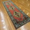 3′ x 11′ Turkish Oushak Rust Ivory Medallion Rug – Vintage Hand-Knotted Wool