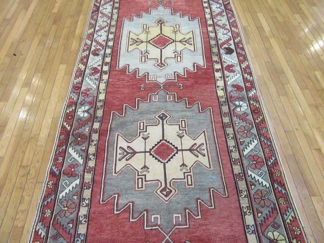 5′ x 18′ Turkish Oushak Rust Ivory Medallion Runner – Vintage Hand-Knotted Wool