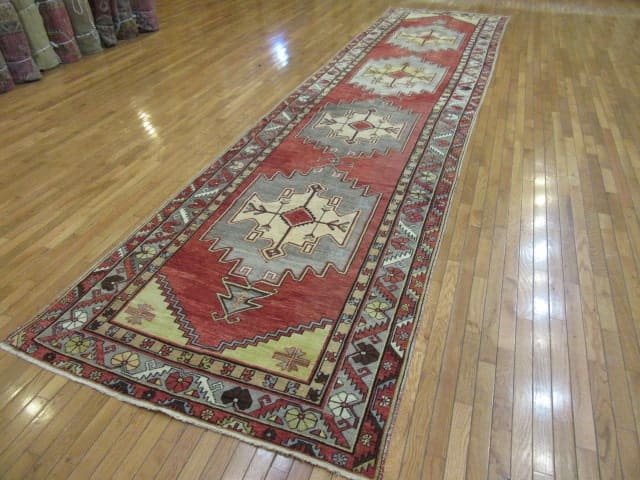 5′ x 18′ Turkish Oushak Rust Ivory Medallion Runner – Vintage Hand-Knotted Wool