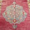 5′ x 11′ Turkish Rust Blue Medallion Runner – Vintage Hand-Knotted Wool