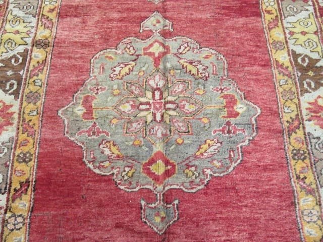 5′ x 11′ Turkish Rust Blue Medallion Runner – Vintage Hand-Knotted Wool