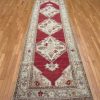 3′ x 11′ Red Fine Hand-Knotted Turkish Oushak Rug – Traditional Wool