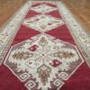 3′ x 11′ Red Fine Hand-Knotted Turkish Oushak Rug – Traditional Wool
