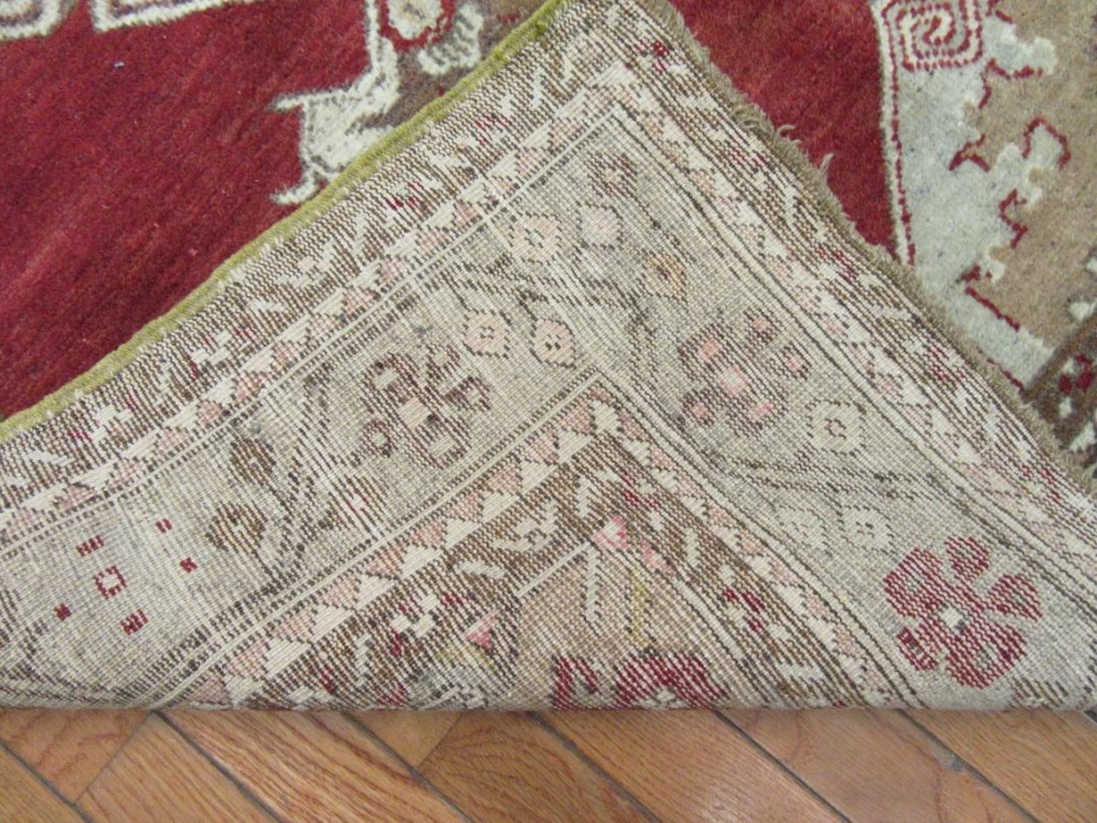 3′ x 11′ Red Fine Hand-Knotted Turkish Oushak Rug – Traditional Wool