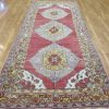 5′ x 11′ Turkish Oushak Rust Blue Triple Medallion Runner – Vintage Hand-Knotted Wool