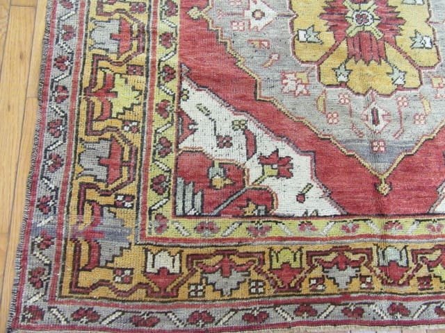 5′ x 11′ Turkish Oushak Rust Blue Triple Medallion Runner – Vintage Hand-Knotted Wool