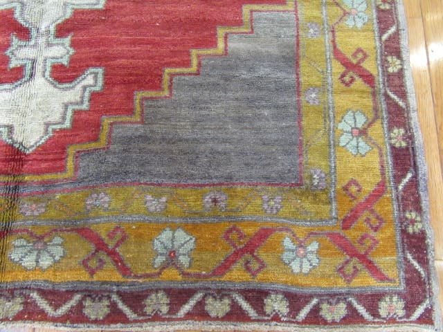 5′ x 12′ Turkish Oushak Rust Charcoal Double Medallion Runner – Vintage Hand-Knotted Wool
