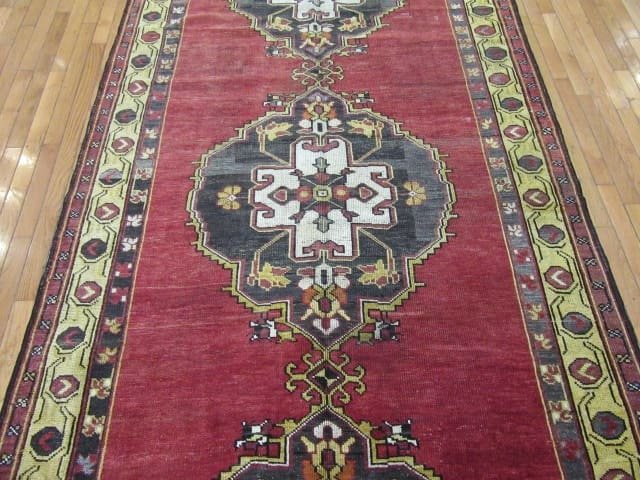 5′ x 12′ Turkish Oushak Rust Charcoal Triple Medallion Runner – Vintage Hand-Knotted Wool