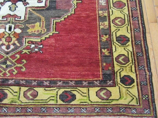 5′ x 12′ Turkish Oushak Rust Charcoal Triple Medallion Runner – Vintage Hand-Knotted Wool