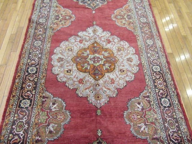 5′ x 14′ Turkish Oushak Rust Charcoal Triple Medallion Runner – Vintage Hand-Knotted Wool