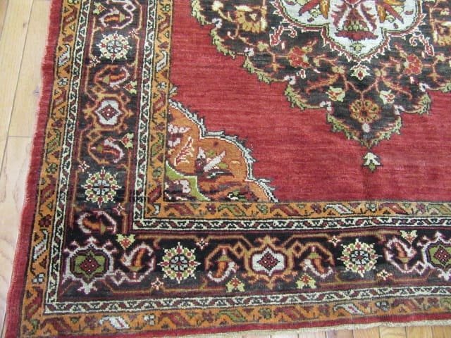 5′ x 14′ Turkish Oushak Rust Charcoal Triple Medallion Runner – Vintage Hand-Knotted Wool