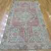 4′ x 7′ Turkish Blush Ivory Oushak Rug – Antique Hand-Knotted Wool