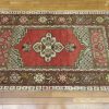 4′ x 6′ Turkish Rust Ivory Medallion Rug – Vintage Hand-Knotted Wool
