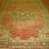7′ x 10′ Turkish Antique-Washed Rust Medallion Rug – Semi-Antique Hand-Knotted Wool