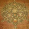 7′ x 10′ Turkish Antique-Washed Rust Medallion Rug – Semi-Antique Hand-Knotted Wool
