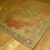 7′ x 10′ Turkish Antique-Washed Rust Medallion Rug – Semi-Antique Hand-Knotted Wool