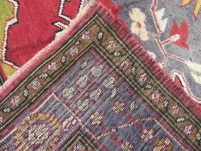 5′ x 10′ Vintage Turkish Oushak Rust Blue Medallion Rug – Hand-Knotted Wool