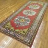 5′ x 10′ Vintage Turkish Oushak Rust Blue Medallion Rug – Hand-Knotted Wool