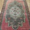 5′ x 13′ Turkish Rust Charcoal Medallion Runner – Vintage Hand-Knotted Wool